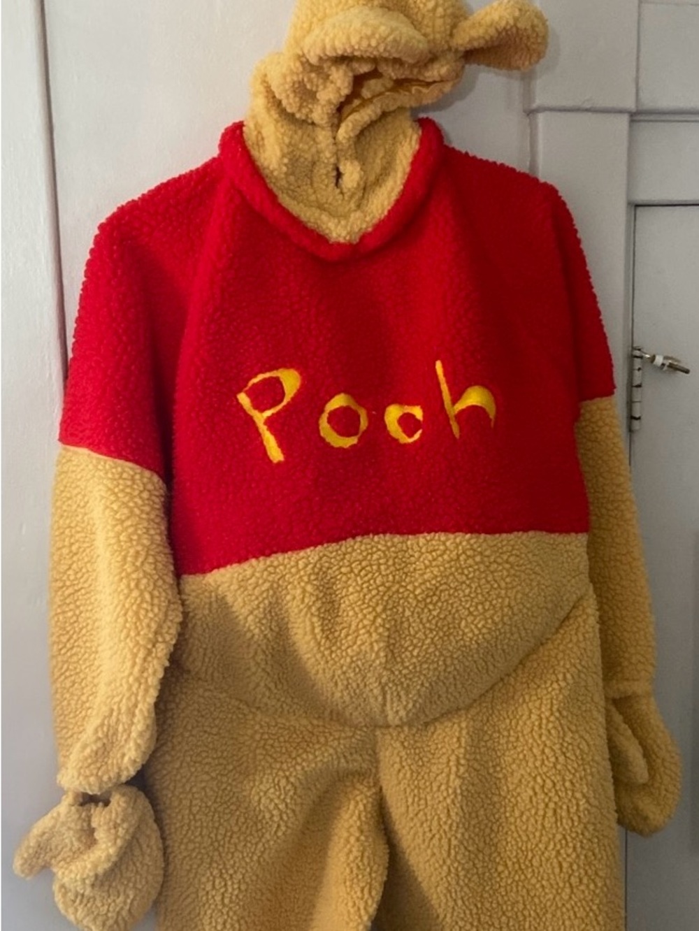 Disney Yellow and Red Pooh Sherpa Puffer costume